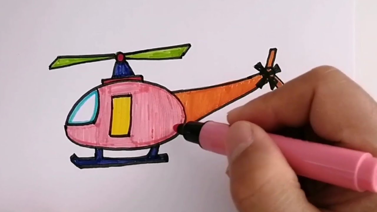 Helikopter çizimi / Kolay çizimler / Görsel sanatlar dersi etkinlikleri