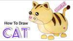 How To Draw A Cat / Ginger Cat | Roblox Adopt Me  Pet | Cartooning Cute drawings