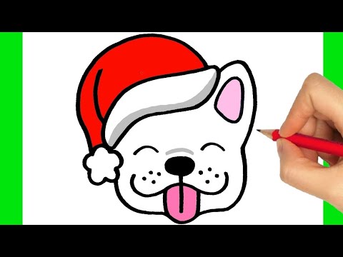 How To Draw A Christmas Puppy - COMO DIBUJAR UN PERRO KAWAII
