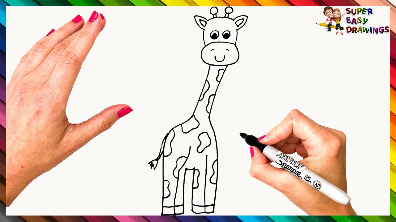 How To Draw A Giraffe Step By Step  Giraffe Drawing Easy