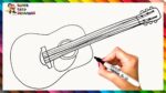 How To Draw A Guitar Step By Step  Guitar Drawing Easy