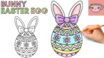 How To Draw Bunny Easter Egg | Cute Easy Step By Step Drawing Tutorial
