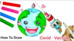 How To Draw COVID Vaccine | Corona Virus Vaccine Drawing | Covid Awareness Poster