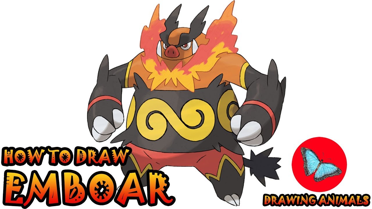 How To Draw Emboar Pokemon | Drawing Animals