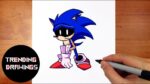 How To Draw FNF Lost My Mind Sonic
