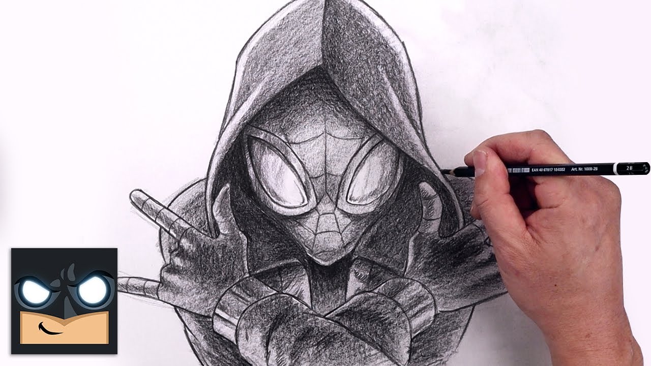 How To Draw Miles Morales Spider Man | YouTube Studio Sketch Tutorial