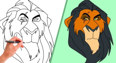How To Draw SCAR FROM THE LION KING // Step-By-Step