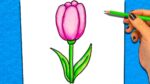 How To Draw and Colour a Flower | Coloring Pages for Kids and Learn The Colors