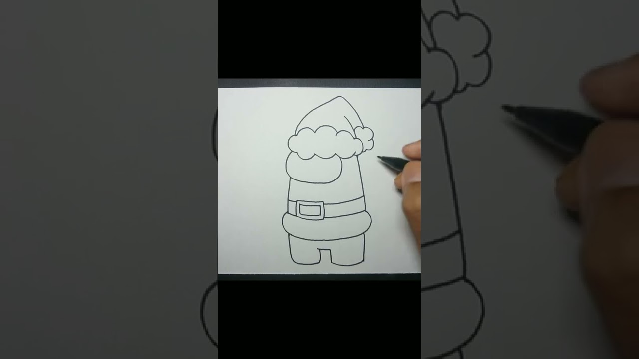 How to Draw Among Us Santa Claus #shorts