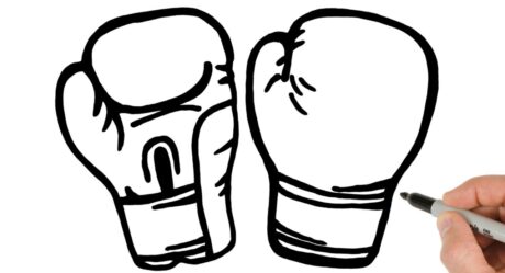 Comment dessiner des gants de boxe | Dessins de trucs de sport faciles