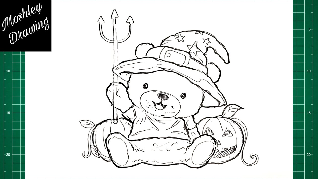 How to Draw Halloween Teddy Bear