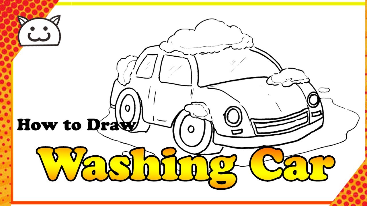 How to Draw Washing Car
