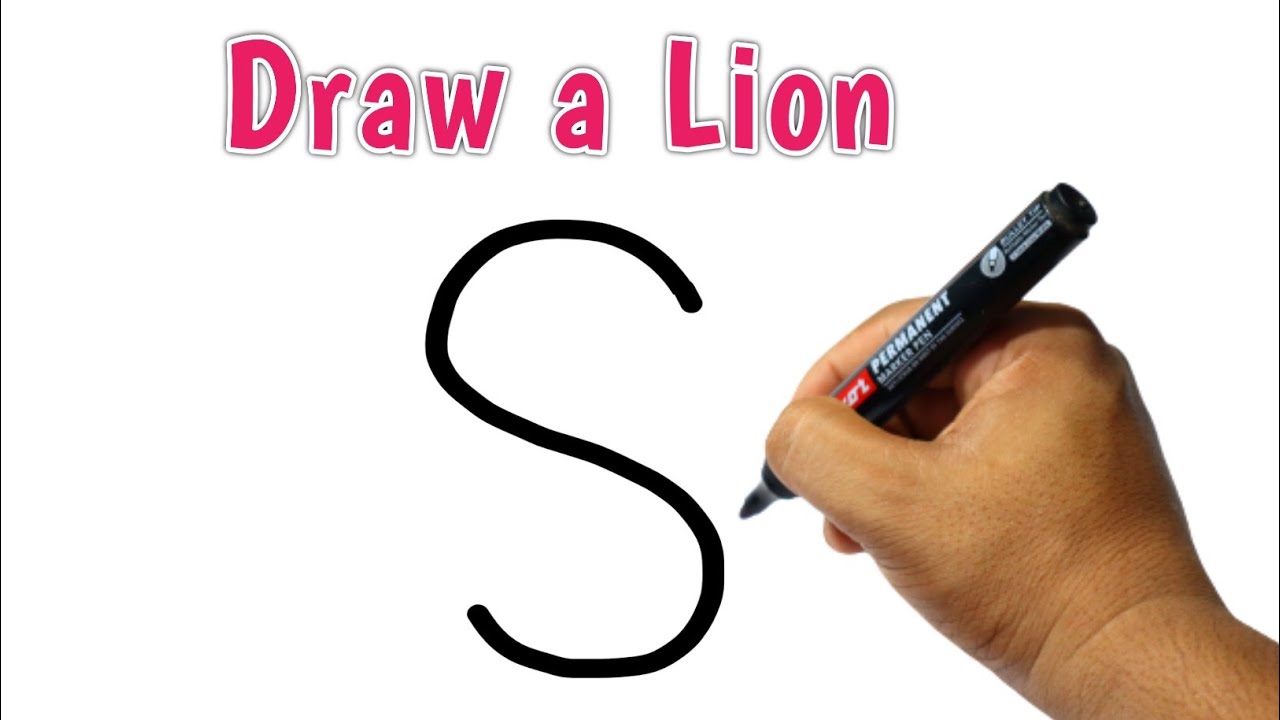 How to Draw a Angry Lion From Letter S | How to Make a Drawing Of Lion Easy Step By Step | Lion Art
