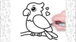 How to Draw a Bird Easy | Parrot Drawing | Bolalar uchun oson chizmalar | 아이들을 위한 쉬운 그림