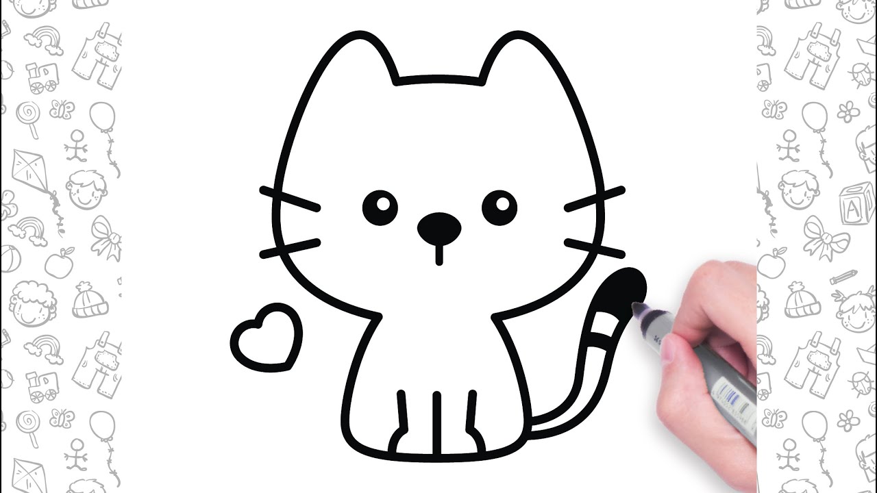 How to Draw a Cat Super Easy | Easy Drawing For Kids | Cute Drawings
