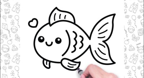 Comment dessiner un poisson facile étape par étape pour les enfants | bolalar uchun baliq chizish | dessiner des poissons pour les enfants