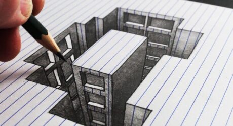 How to Draw a Hole Building: Line Paper 3D Trick Art