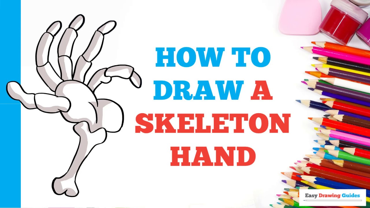 How to Draw a Skeleton Hand  - Halloween Drawings