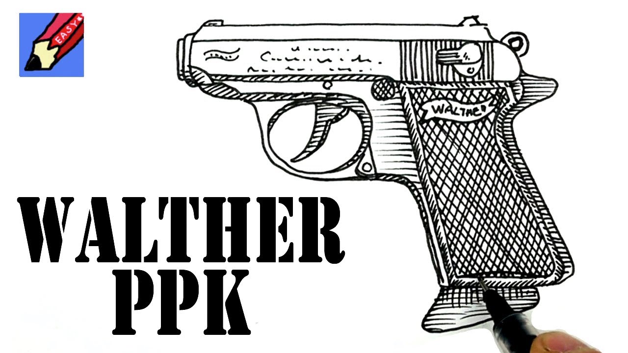 How to Draw a Walther PPK - James Bond's Gun