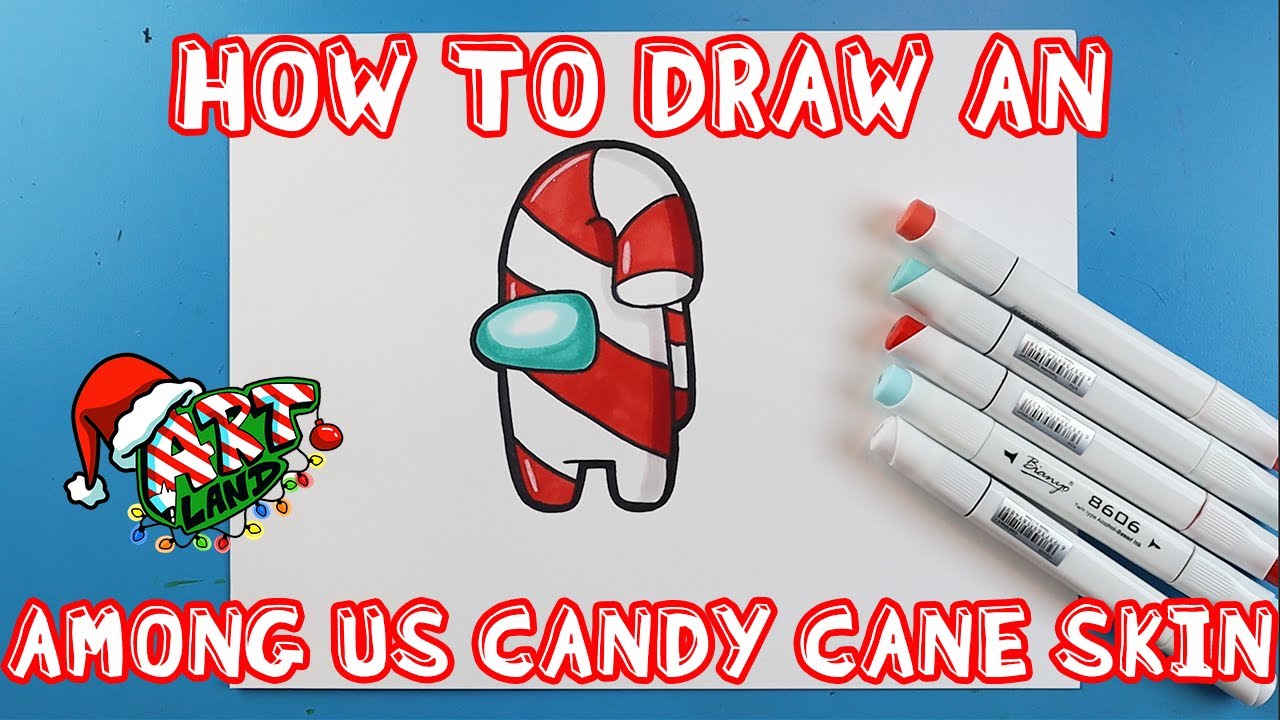 How to Draw an AMONG US CANDY CANE SKIN!!!