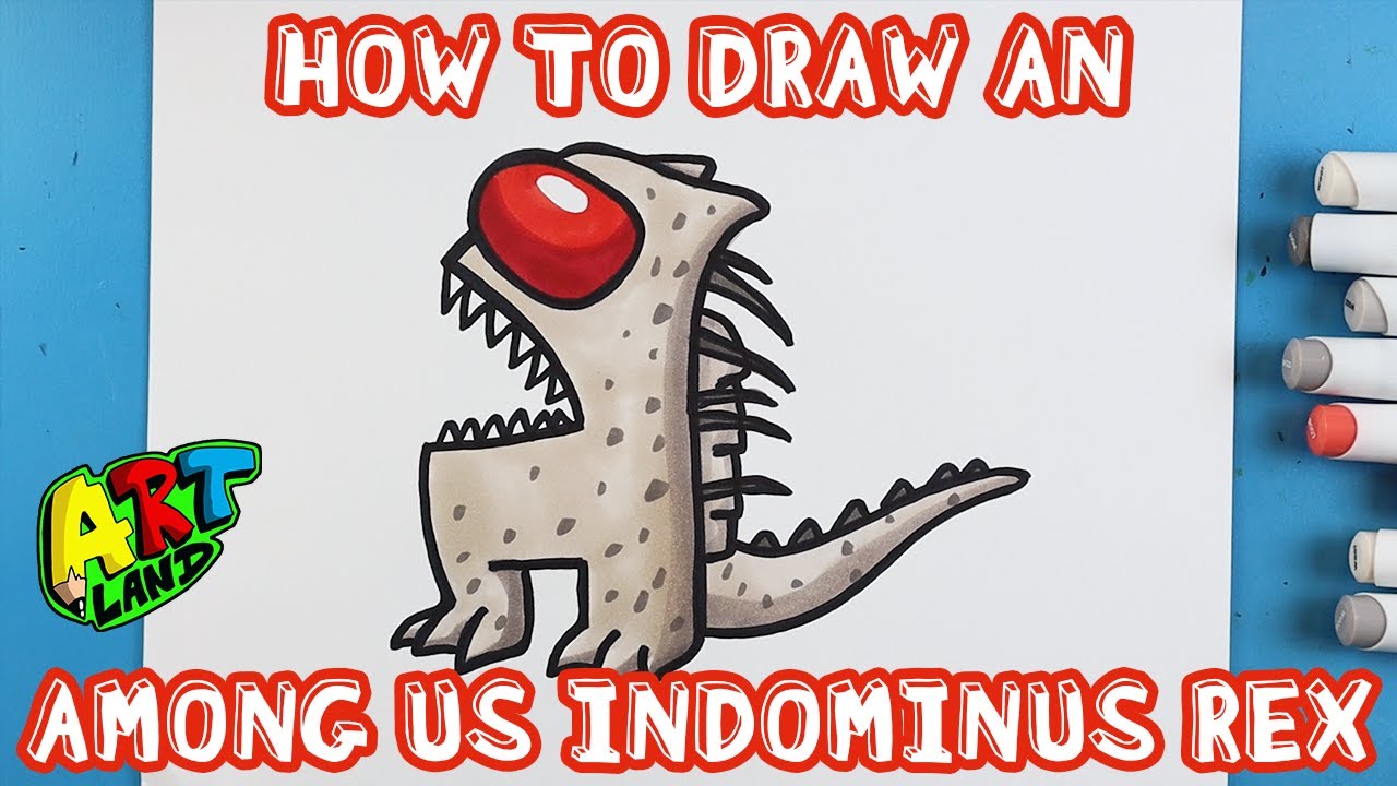 How to Draw an INDOMINUS REX AMONG US SKIN!!!
