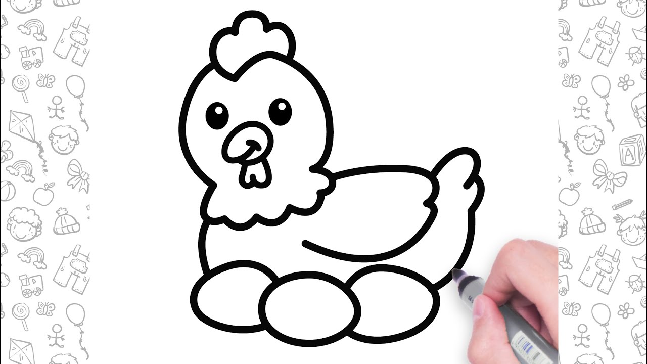 How to Drawa a Chicken (Hen) Easy |bolalar uchun oson tovuq chizish |बच्चों के लिए आसान चिकन ड्राइंग