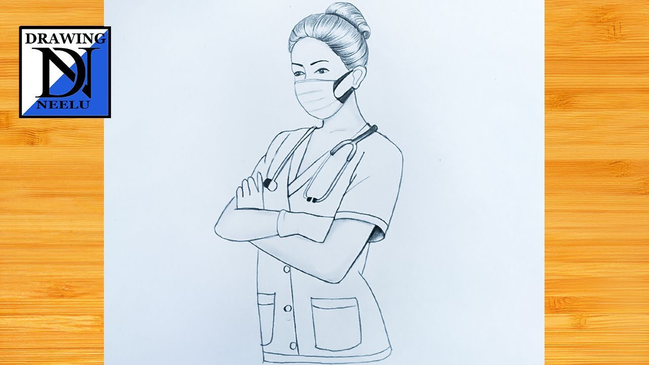 How to draw A lady doctor | step by step drawing for beginner | Doctor pencil drawing tutorial