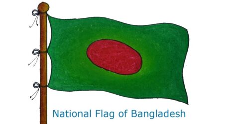 Cómo dibujar la bandera voladora de Bangladesh, dibujar la bandera nacional de Bangladesh,