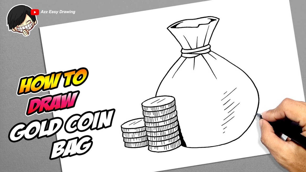 How to draw Gold Coin Bag