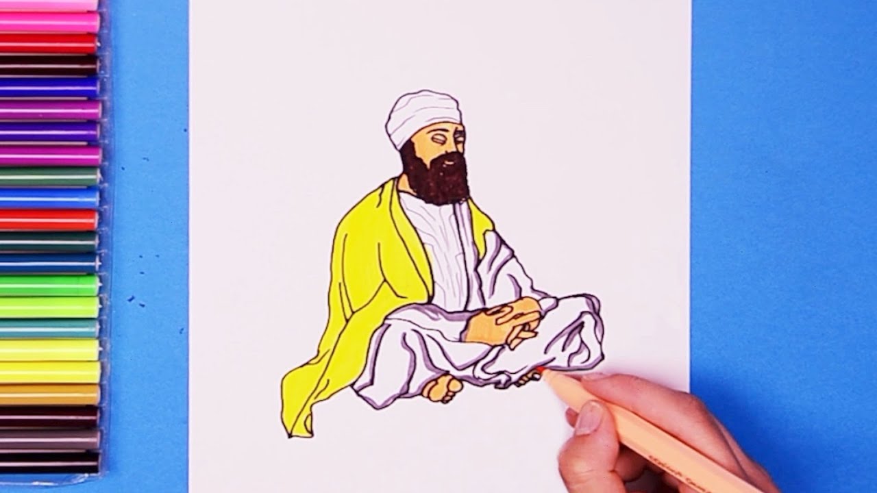 How to draw Guru Tegh Bahadur