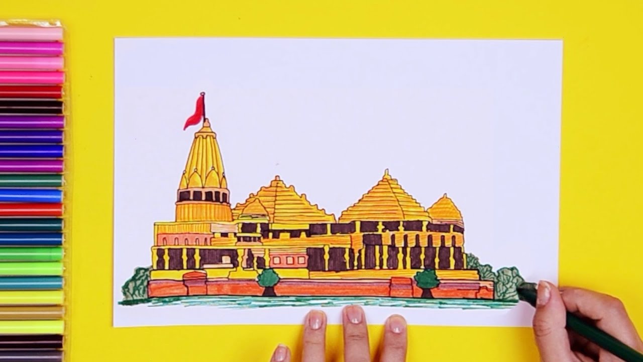 How to draw Lord Ram Temple, Ayodhya