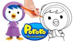 How to draw Petty, a blue Adélie penguin with white skin - Pororo the Little Penguin