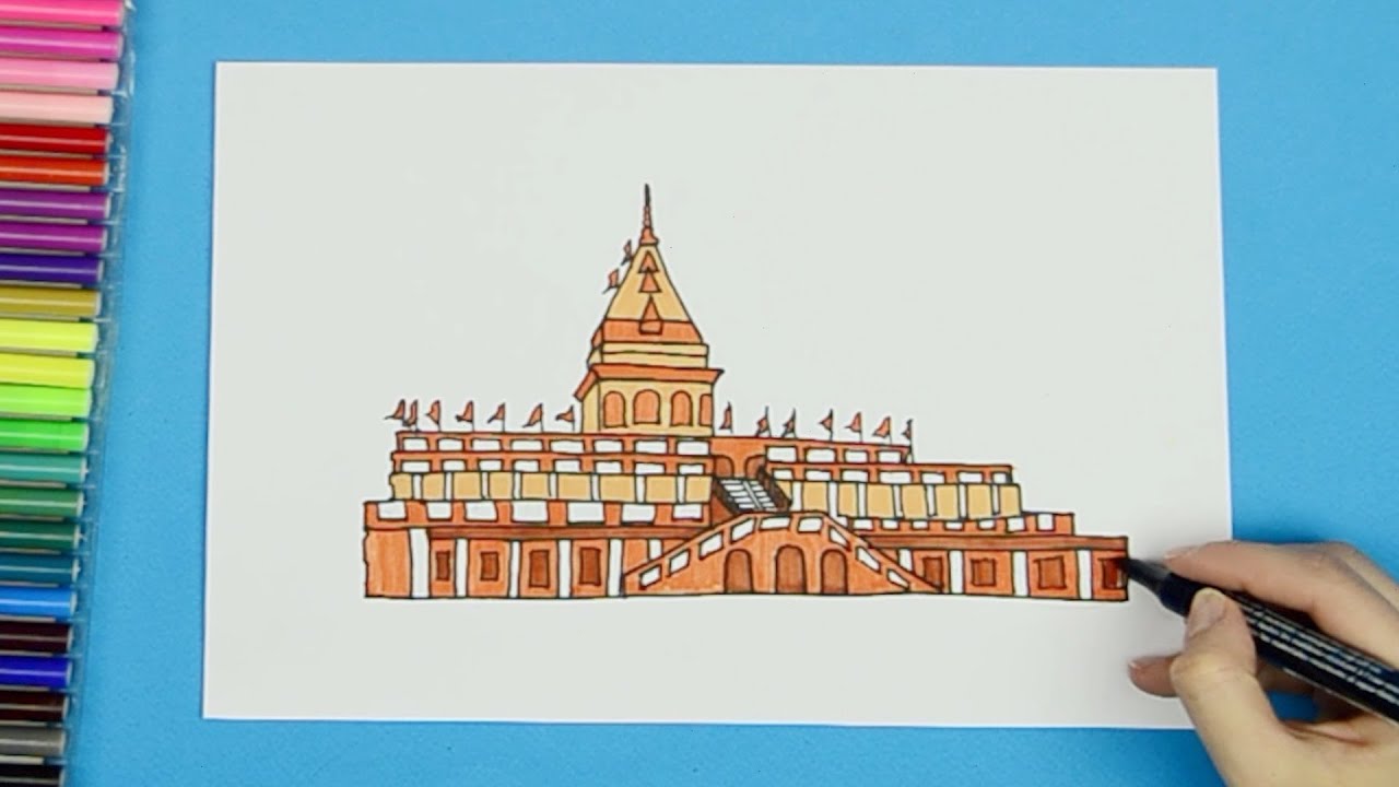 How to draw Ranbireshwar Temple, Jammu