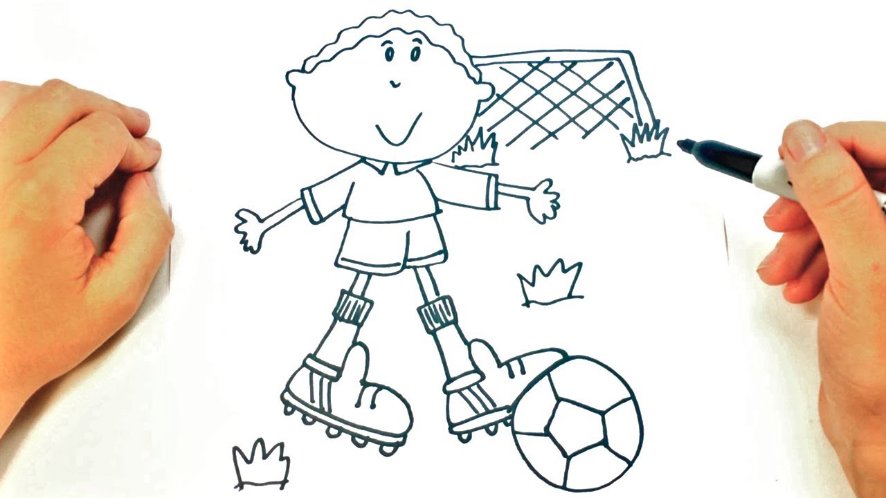 How to draw a Child Playing Soccer | Drawings Tutorials