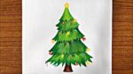 How to draw a Christmas tree step by step for beginners // Creative drawing ideas