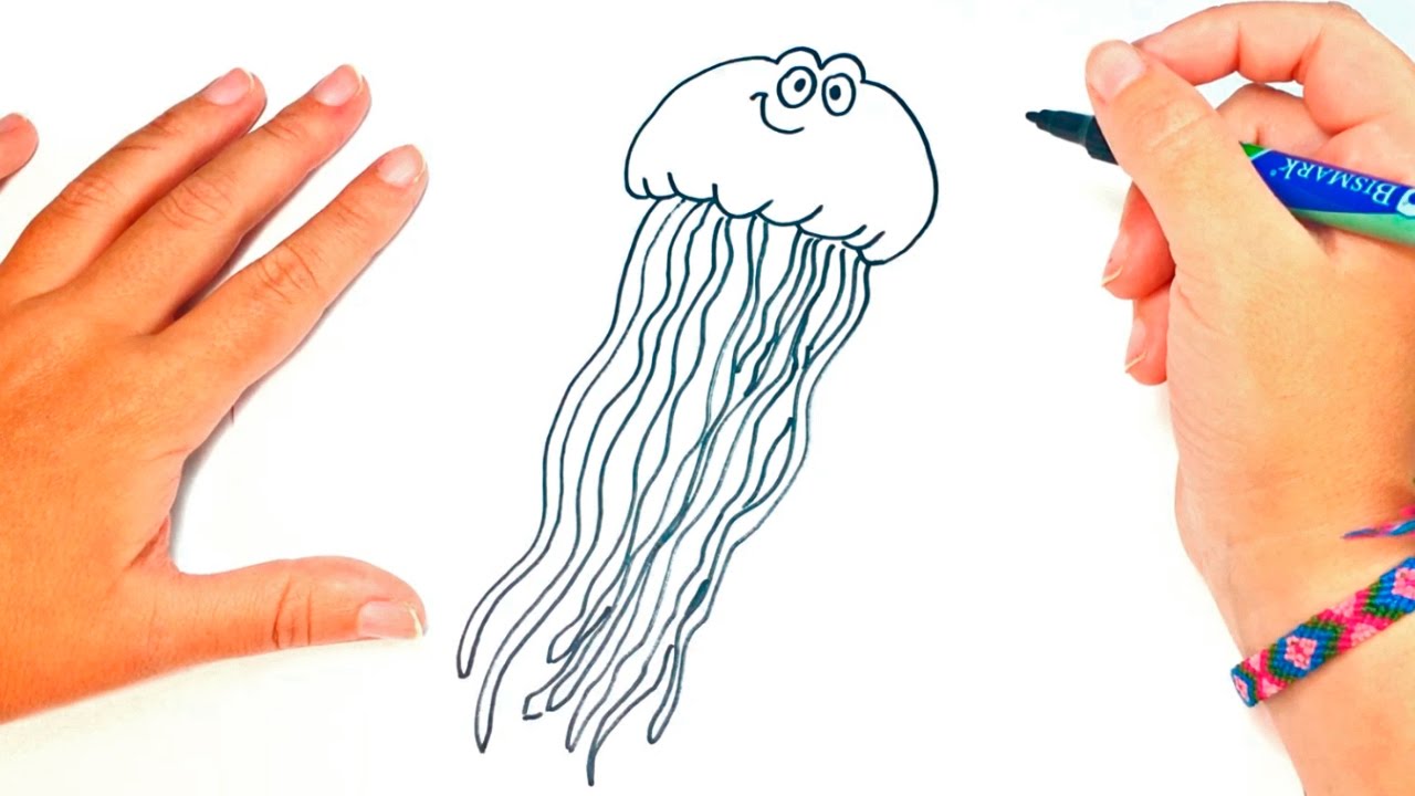 How to draw a Jellyfish | Jellyfish Easy Draw Tutorial