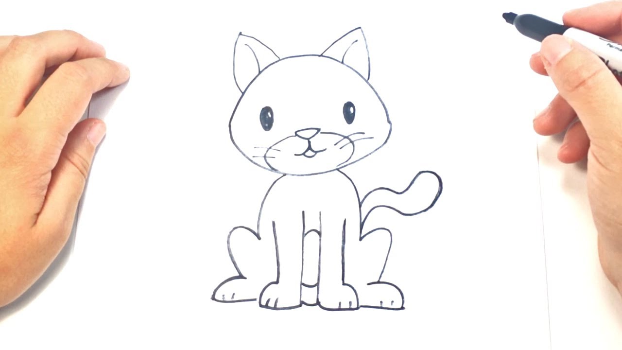 How to draw a Kitten for Kids | Kitten Easy Draw Tutorial