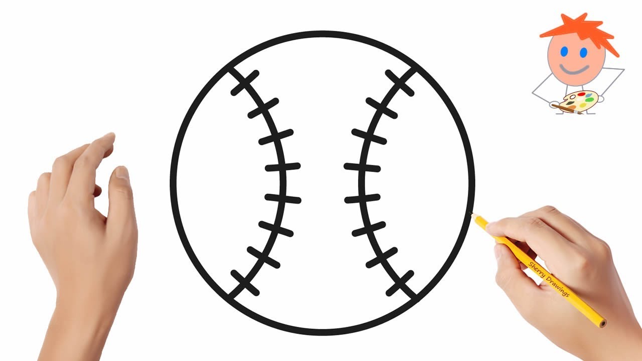 How to draw a baseball ball | Easy drawings