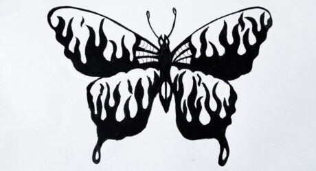 How to draw a butterfly tattoo