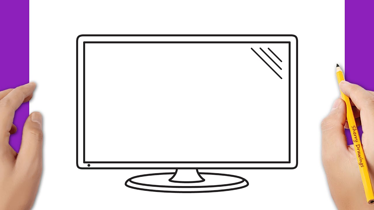 How to draw a lcd tv monitor
