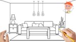 How to draw a living room | Easy drawings