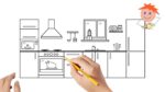 How to draw a modern kitchen | Easy drawings