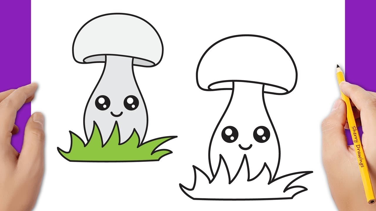 How to draw a mushroom easy