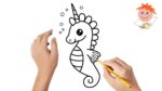 How to draw a seahorse | Easy drawings