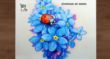 Cómo dibujar y colorear Ladybug sobre flores con PAINTLANE || Tutorial para colorear