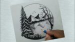 How to draw beautiful scenery drawing step by step / winter season