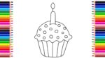 How to draw cupcakes step by step | Cupcake drawing easy | How to draw birthday cupcake