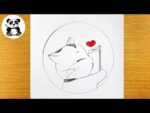 How to draw cute kitten taking selfie/cat drawing@Taposhi kids academy