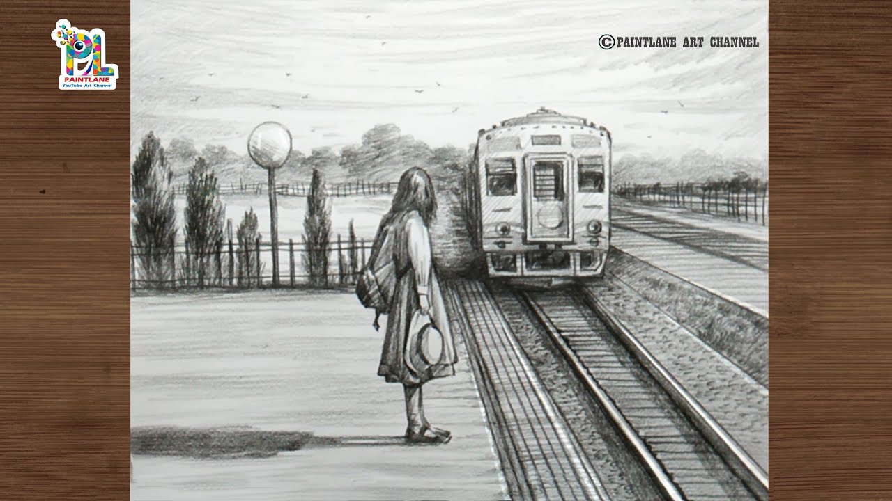 How to draw girl missing train step by step pencil sketch and shading tutorial || Easy pencil art