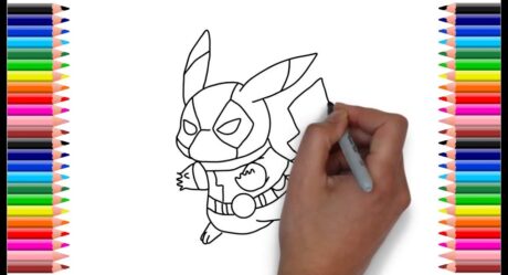 How to draw pokemon | Pokemon pikachu deadpool step by step